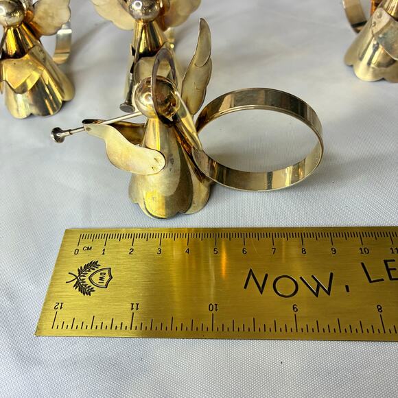 Regal Silver Vintage MCM 4 Angel Napkin Holders Silver Plate 8316.1 Christmas - Picture 9 of 10